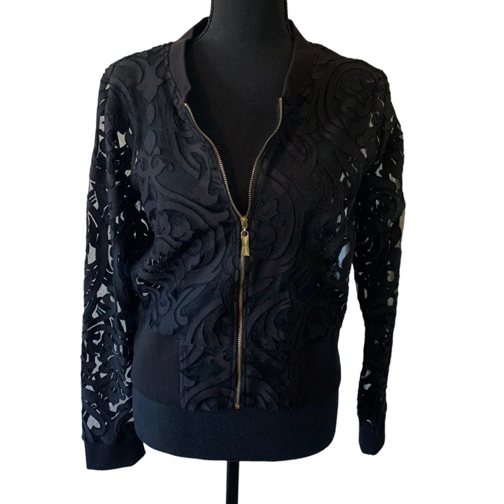 Lace Andrea Moore Black Lace Pattern Jacket